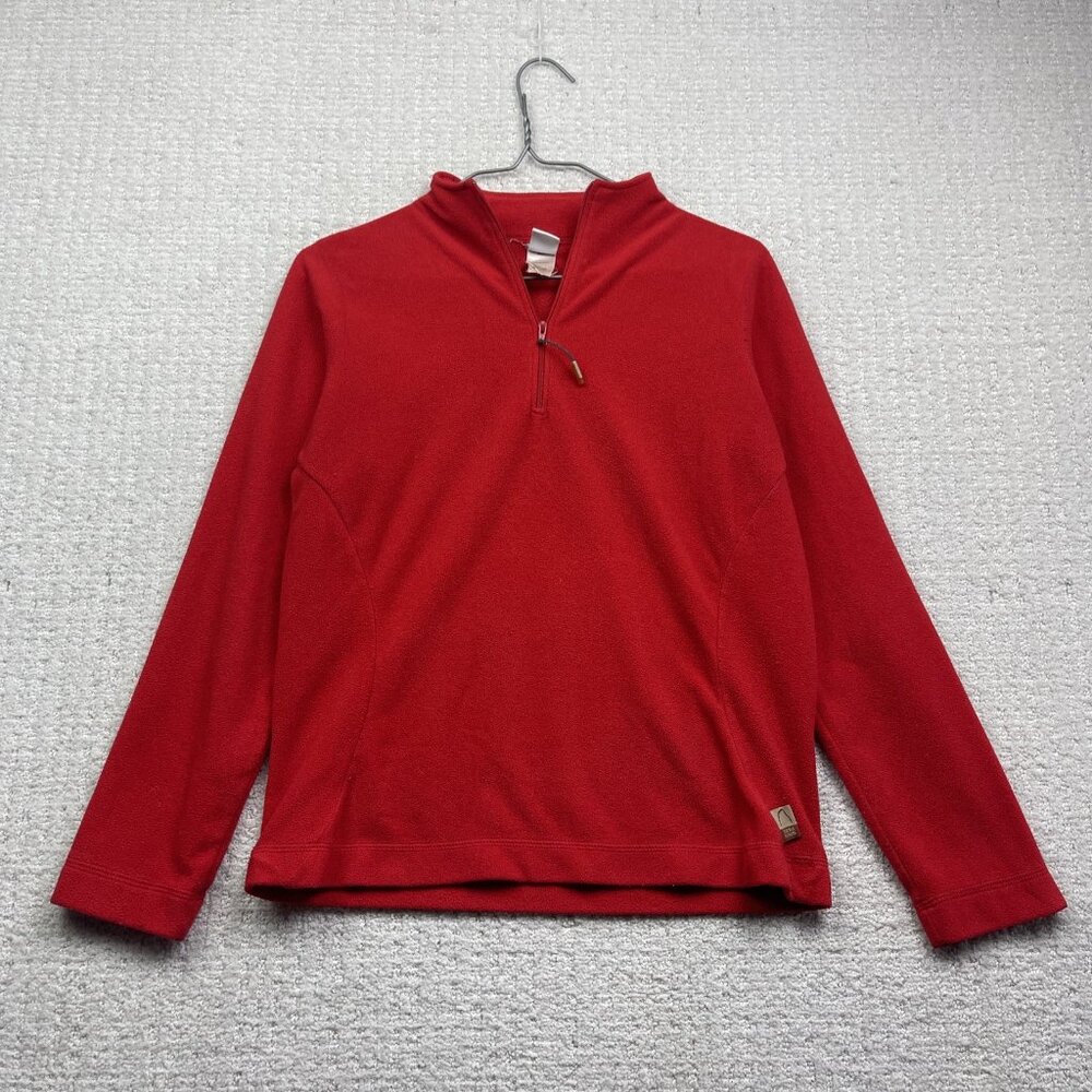 Sierra Designs Polar Fleece Pullover Women’s Sz S Red 1/2 Zip Outdoor Hiking **